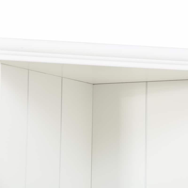 75.25'' Tall Display Cabinet and Two Triangle Sided Bookshelves, 69.25'' Wide Retro Style Wall Suit with Glass Doors