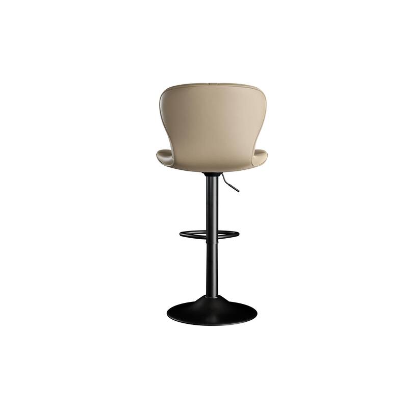 Bar Stools Set of 2,Adjustable Swivel Barstools, Faux Leather Bar Chairs,Upholstered Counter Height with High Backrest