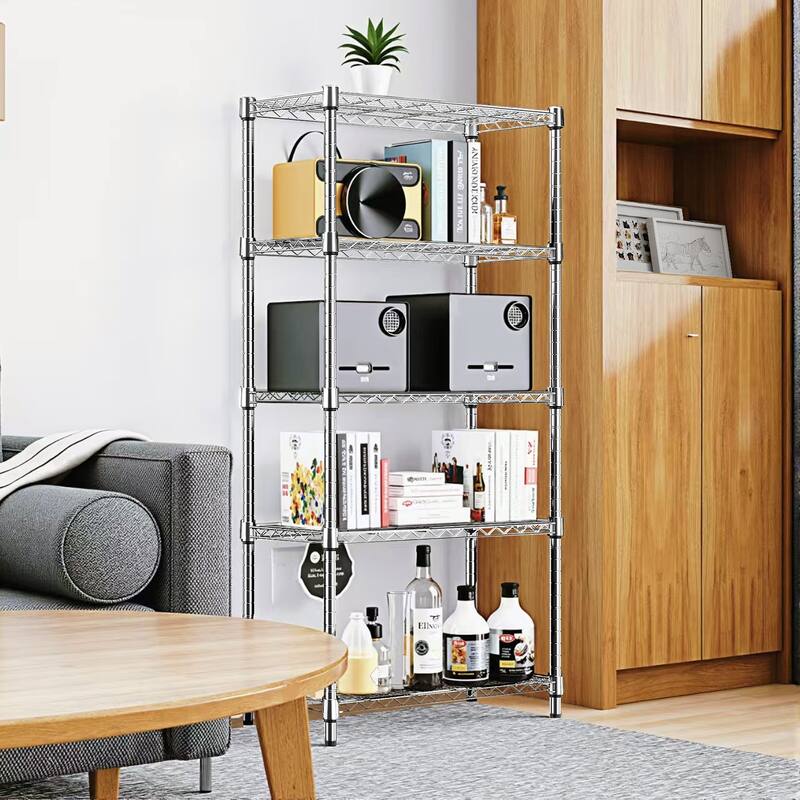 1250 lbs Steel Heavy Duty 5-Tier Utility Shelving Unit Steel Organizer Wire Rack for Home, Kitchen, Office