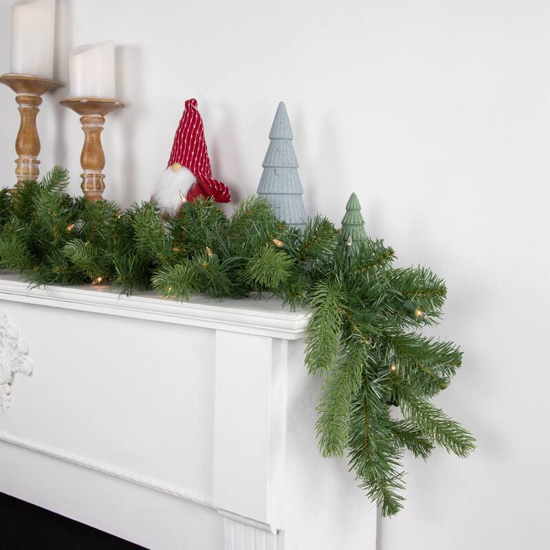 Noble Fir Artificial Christmas Garland 9' x 10" Clear Lights