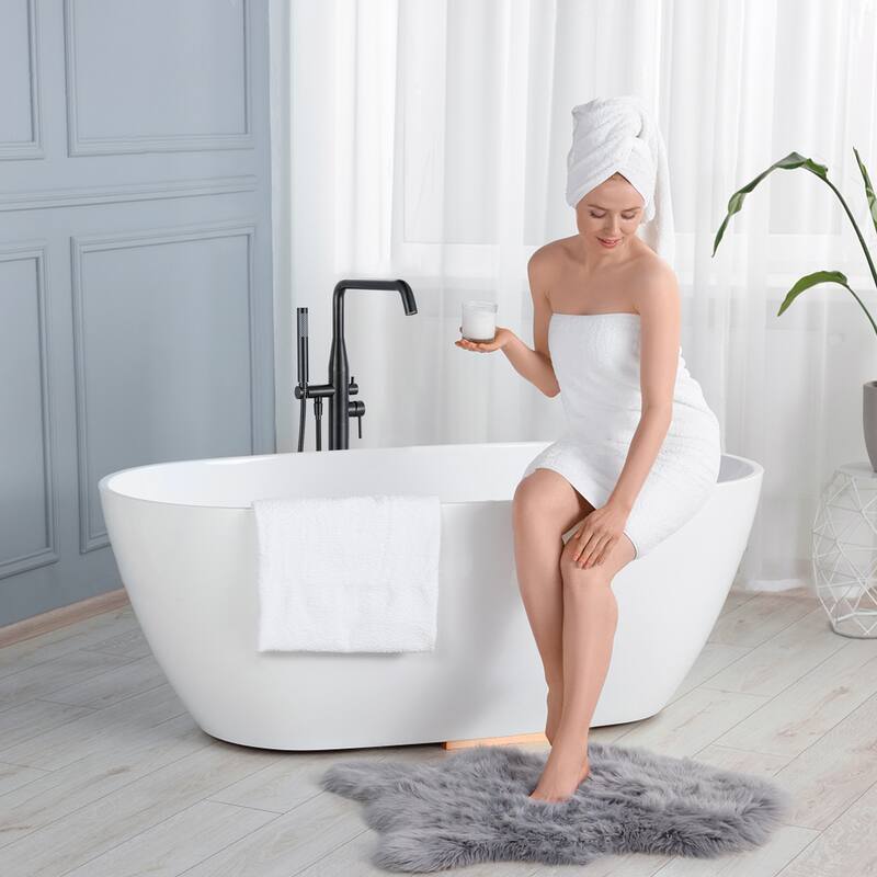 WOWOW Minimalist Freestanding Bathtub Faucet with Handheld Shower