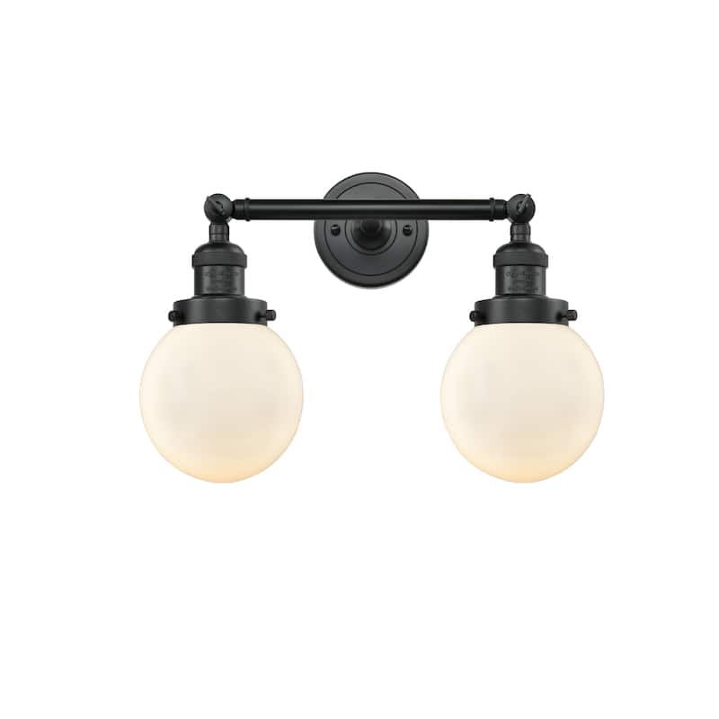 Innovations Lighting Beacon 2 Light 17" Wide Bathroom Vanity Light - Matte Black / Matte White