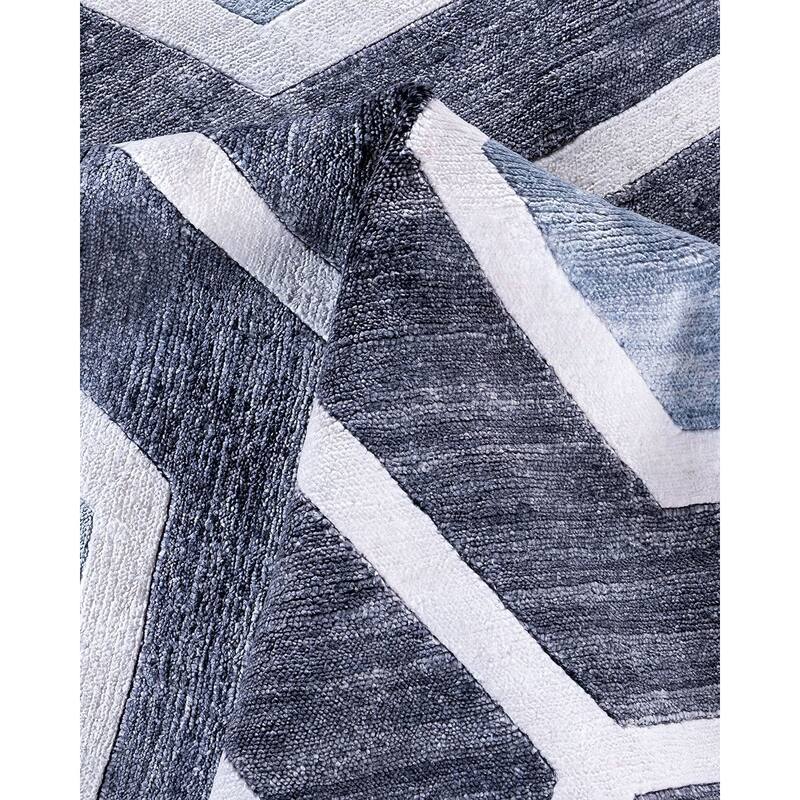 Modern One-of-a-Kind Hand-Knotted Area Rug, Gray - 8' 3" x 10' 2"