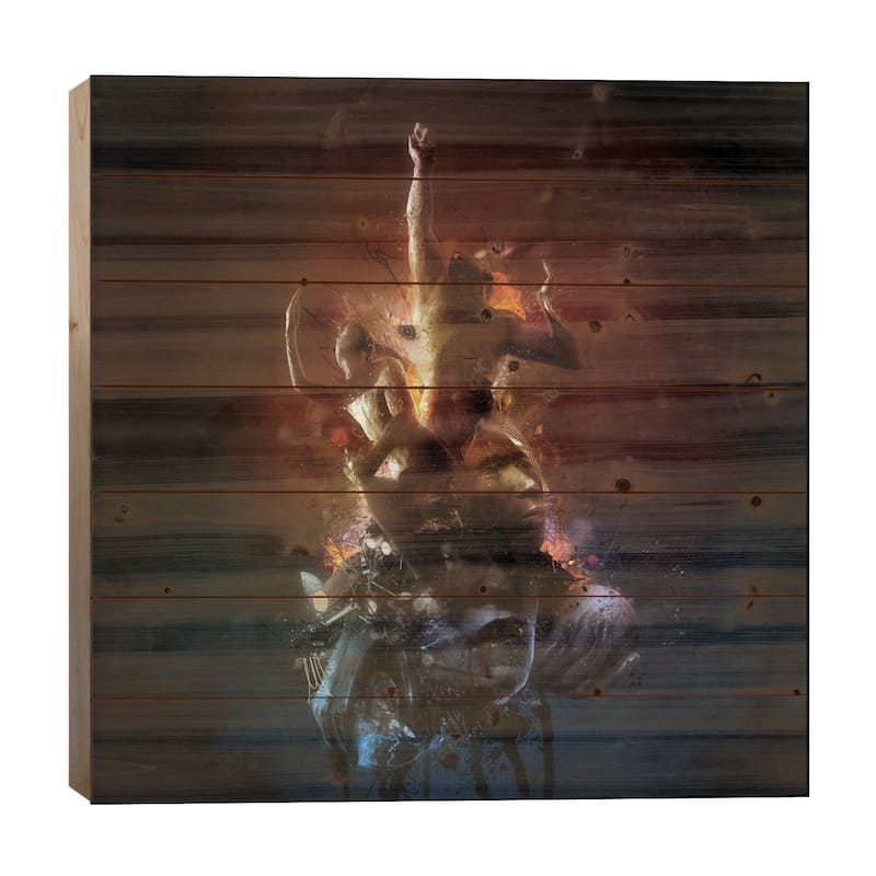 Hell Are The Others Print On Wood by Mario Sanchez Nevado - Multi-Color - 26x26x1.5