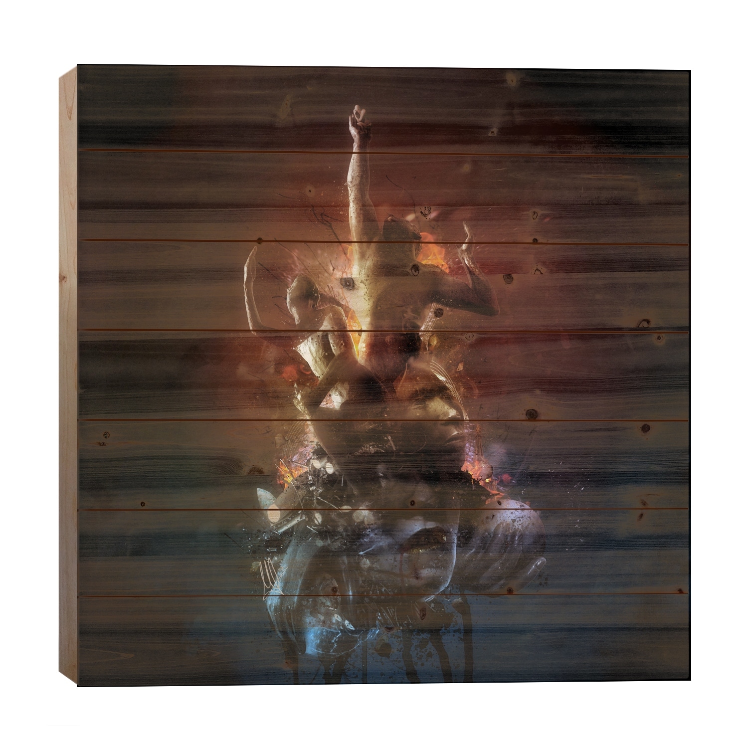 Hell Are The Others Print On Wood by Mario Sanchez Nevado - Multi-Color