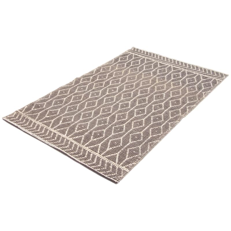 ECARPETGALLERY Braid weave Sienna Grey Wool Rug - 5'0 x 8'2