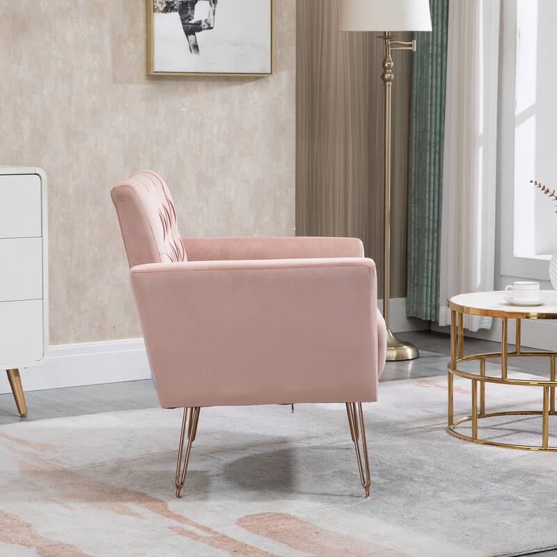 Modern Velvet Single Reading Chairs with Arm Set of 2