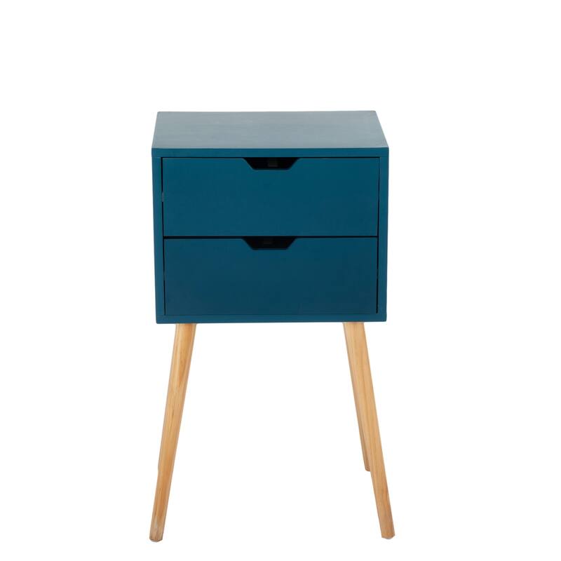 Set of 2 Nightstand, Wood Bedside Table with 2 Drawers, for Bedroom