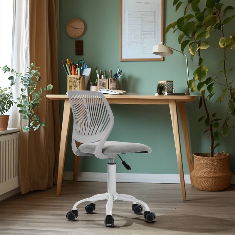 Writing Task Chair 360 Swivel,Low Mid PP Mesh Back Fabric Seat, Height Adjustable