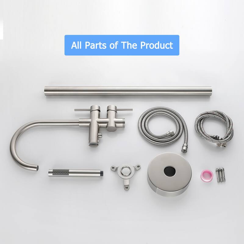 Single Handle Floor Mounted Gooseneck Freestanding Tub Filler