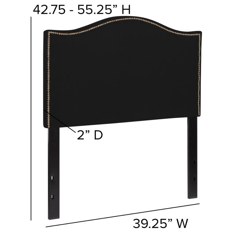 Arched Upholstered Headboard with Nailhead Trim