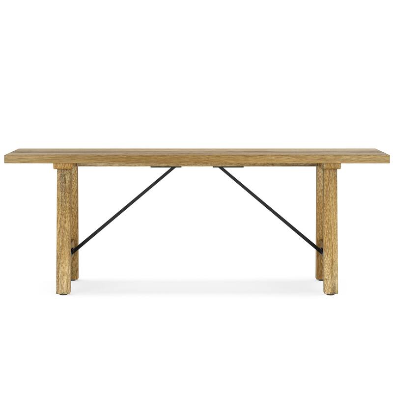 WYNDENHALL Jake SOLID MANGO WOOD 47 inch Wide Industrial Contemporary Bench in Natural - 14" d x 47" w x 17" h