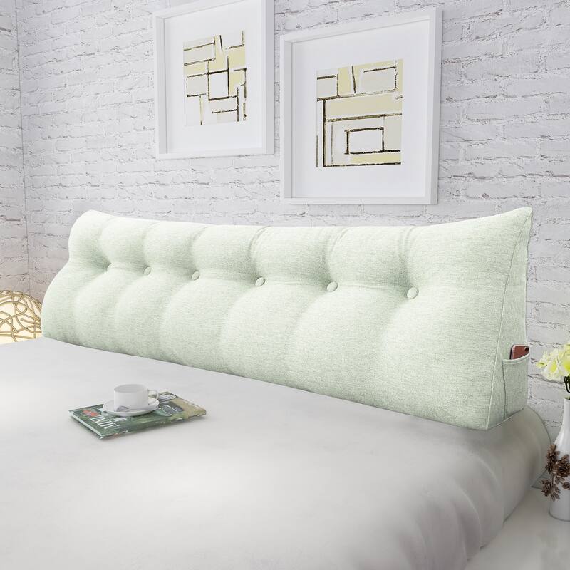 WOWMAX Bed Rest Wedge Reading Pillow Headboard Back Support Cushion - California King - Ivory