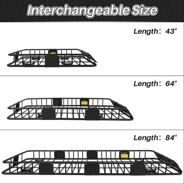 Shop Arksen 84 X 39 X 6 Universal Roof Rack Cargo Luggage Carrier Black Standard On Sale Overstock 30077745