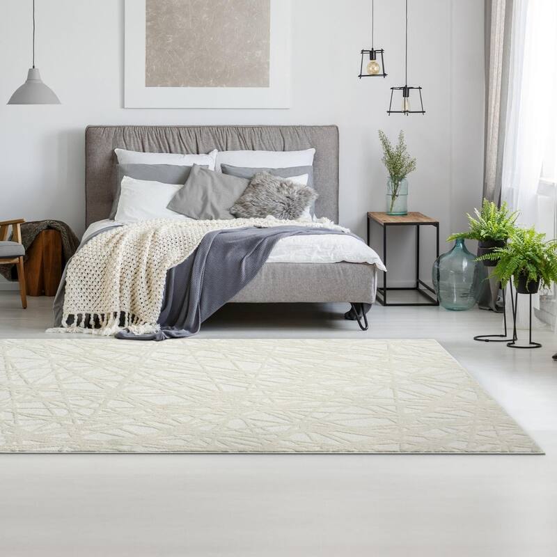 Luxe Weavers Geometric Abstract Lines Area Rug