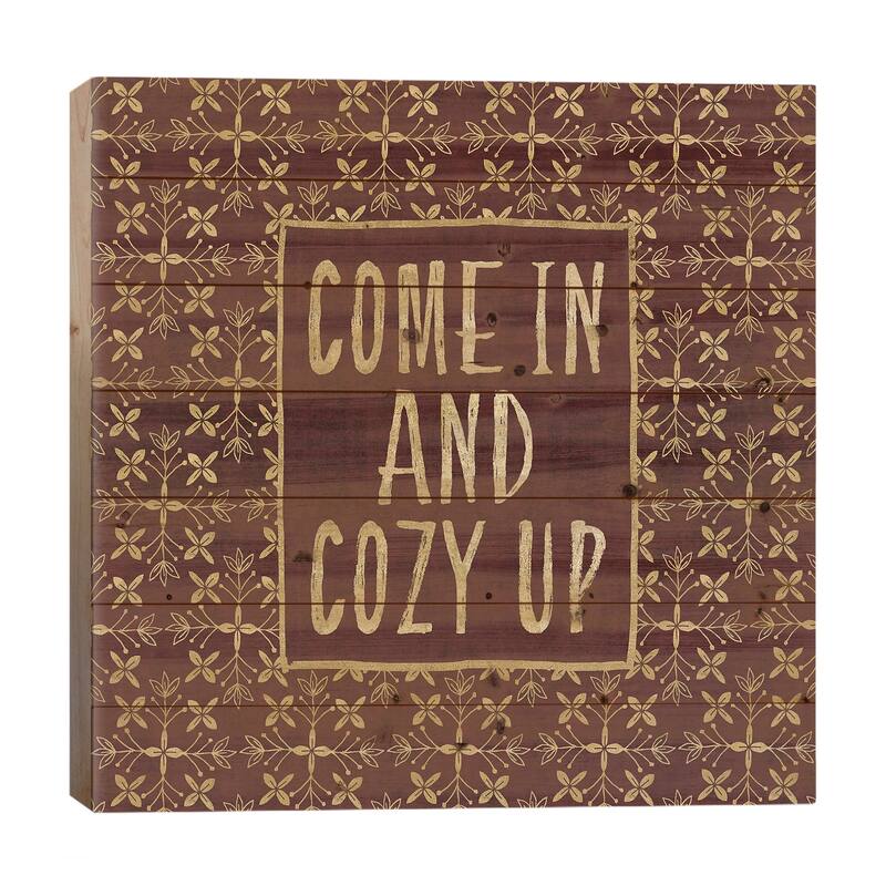 Cozy Up Print On Wood by Veronique Charron - Multi-Color - 26x26x1.5