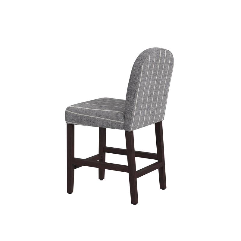HomePop Rounded back Upholstered Counter stool-Gray Woven