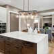 preview thumbnail 7 of 16, Marsie Mid-Century Modern 6-light Chandelier Linear Orb Glass Farmhouse Kitchen Island Pendant Lights Dining Room