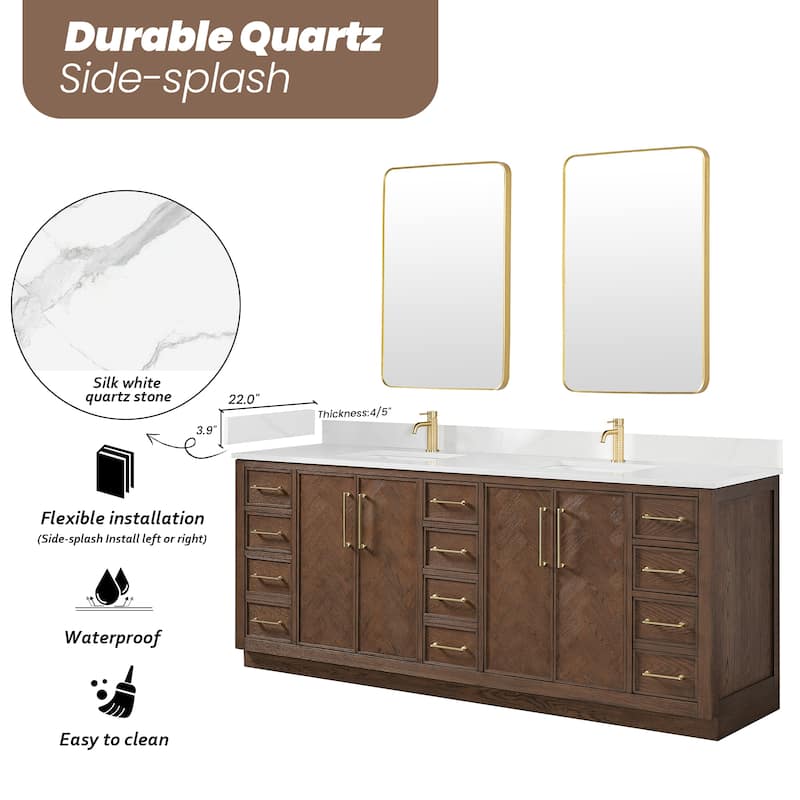 Jakarta Bath Vanity with Quartz Stone Top without Mirror