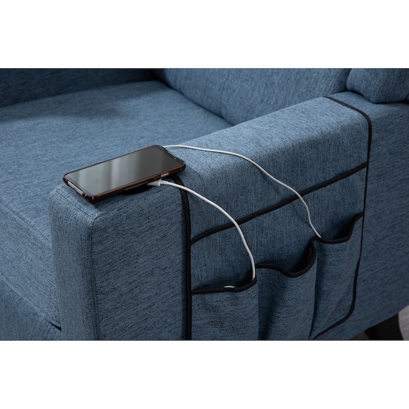 Modern Pushback Manual Recliner Chair Home Theater Seating Wingback Lounge Chair with Vibration and Heat