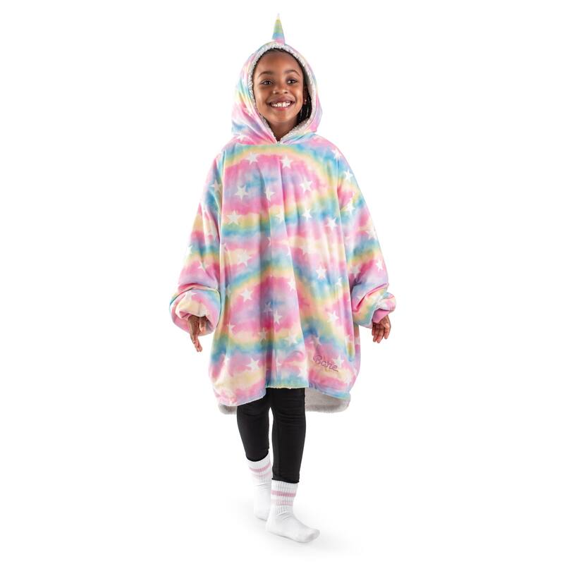 Bare Homey B-Cozy Oversized Sherpa Wearable Blanket - Youth - Unicorn