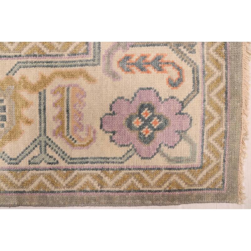 ECARPETGALLERY Hand-knotted Modern Oushak Light Grey Wool Rug - 8'0 x 9'9