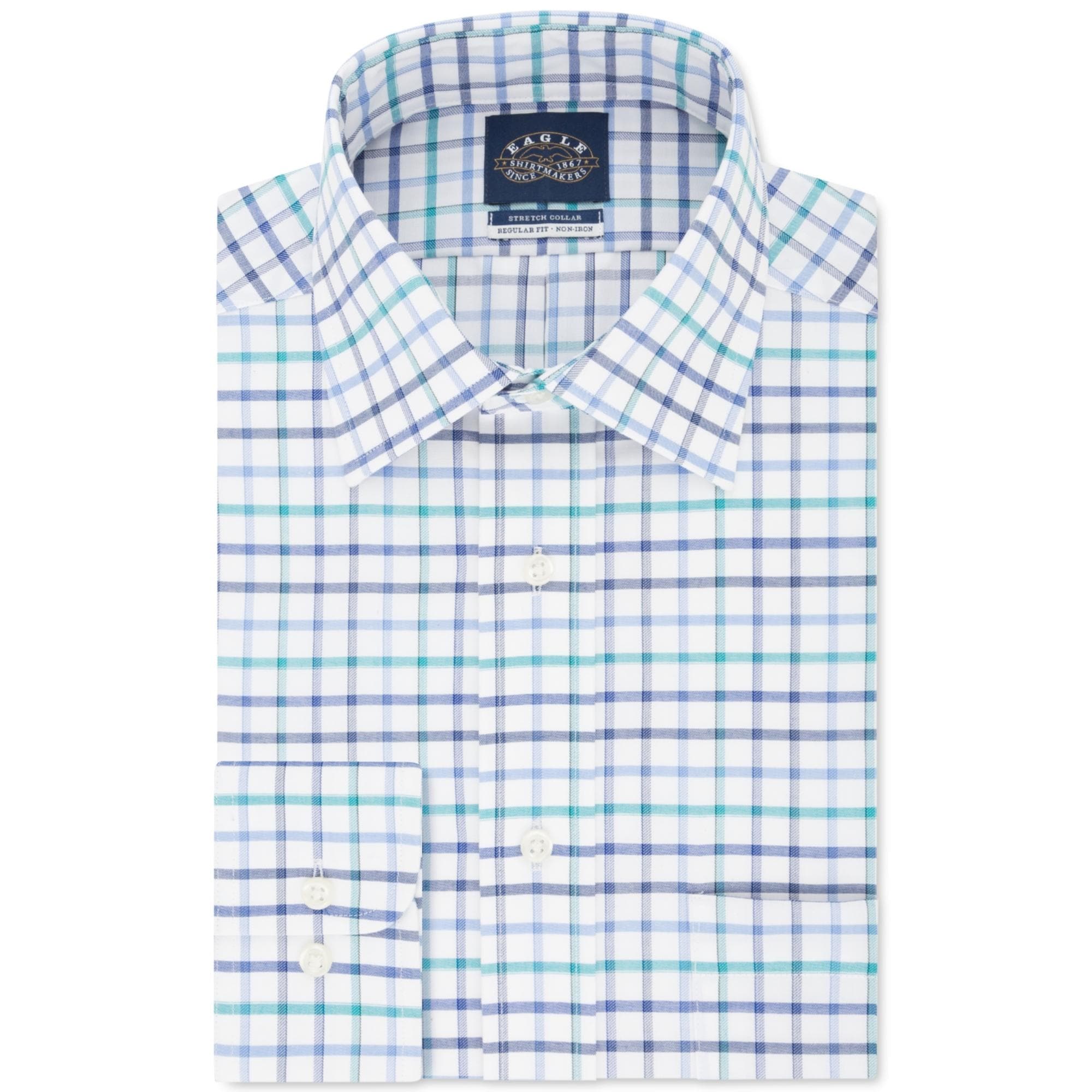 Eagle Mens Dress Shirt Cotton Plaid