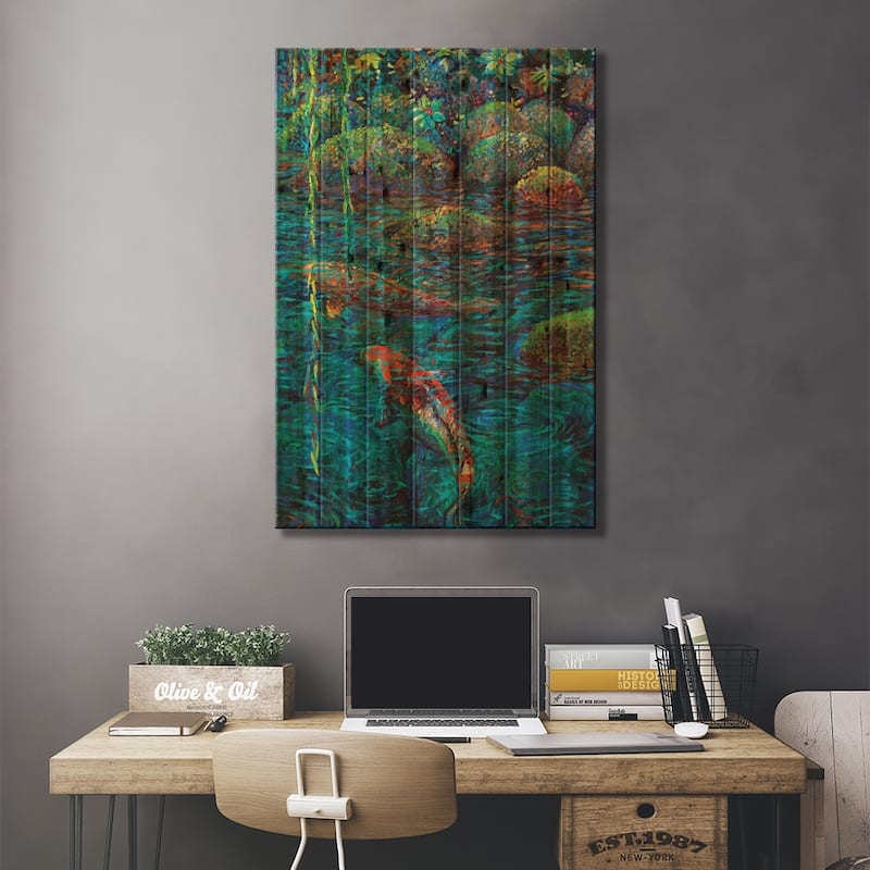 Waxwillow Lagoon IV Print On Wood by Iris Scott - Multi-Color