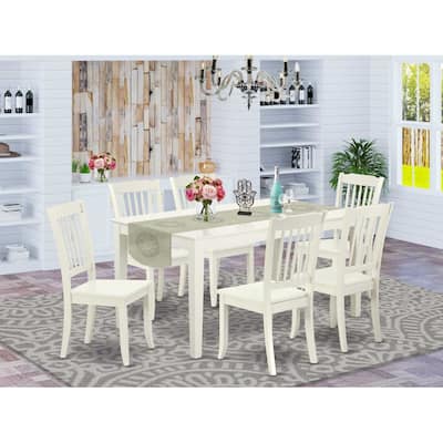 Rectangular Dining Set 7Pc Table & Chair Set - 60 Inch Modern Kitchen Furniture