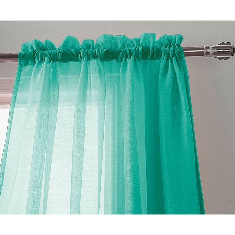 RT Designer Collection Celine Sheer 84 or 90-inch Rod Pocket Curtain Panel