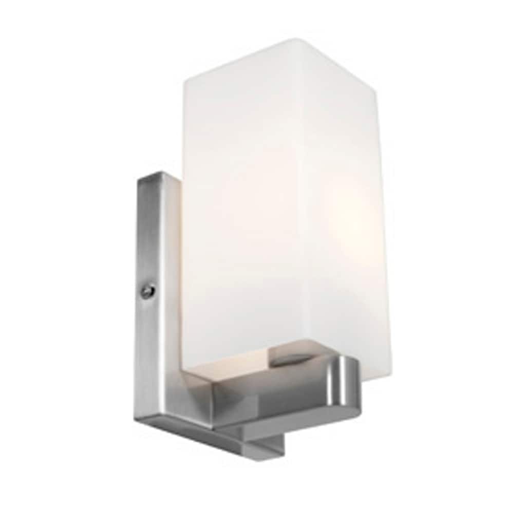 Access Lighting Archi - 1-Light Vanity - Brushed Steel Finish - Opal Glass Shade