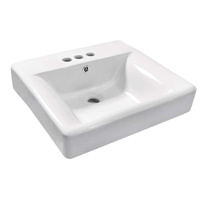 Kingston Brass EV2019W34 NuvoFusion 20-3/8" Square Ceramic Wall - White