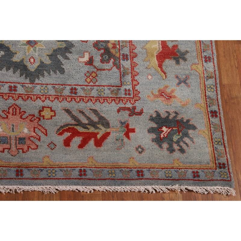 Floral Oushak Oriental Area Rug Handmade Wool Carpet - 8'2"x 9'9"