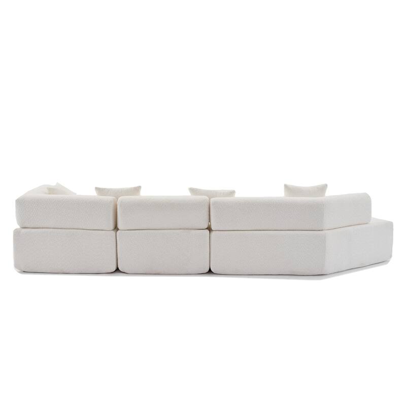 140" L-Shape Cloud Sectional Couch w/ Chaise, Modern Modular Sofa with Deep Seat, Upholstered Couches No Assembly Required