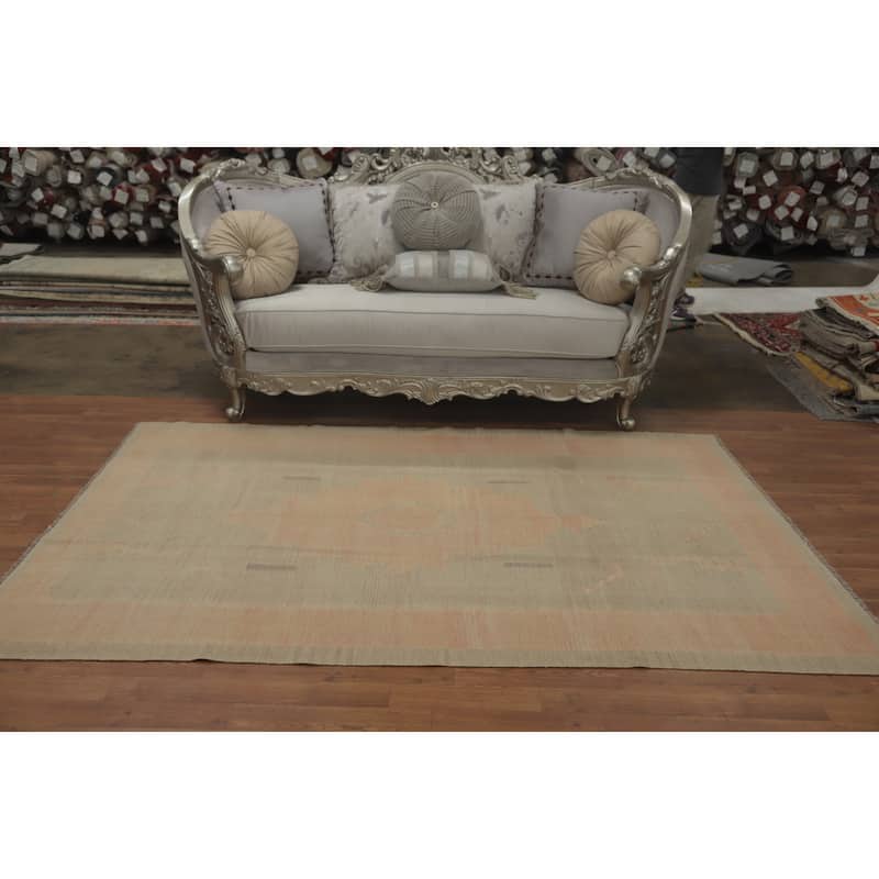 Hand Woven Oriental 100% Wool Carpet Southwestern Tribal Multi-Colored Kilim Area Rug - 7' 9'' X 5' 0''