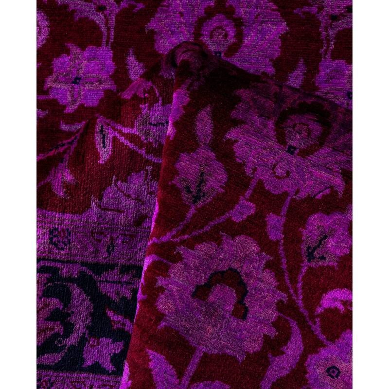 Overdyed One-of-a-Kind Hand-Knotted Area Rug - Red - 2' 7" x 12' 1"