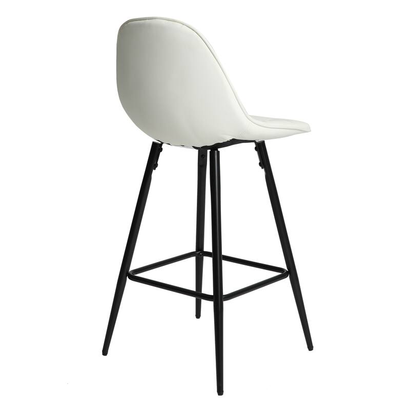 25.5 Inch 2-Piece Armless Bar Stool with Backrest and Adjustable Footrest Bar Stool for Dining Room, Living Room, Bar