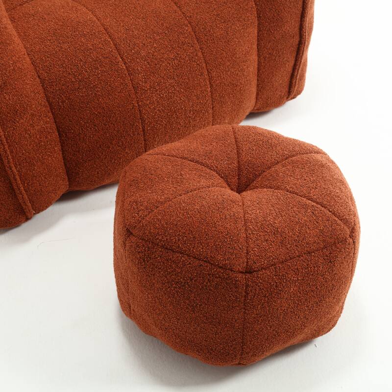 Soft Bean Bag Lazy Sofa with Footstool for Living Room and Bedroom