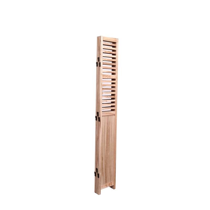 4/6 - Panel Solid Wood Folding Room Divider, Natural