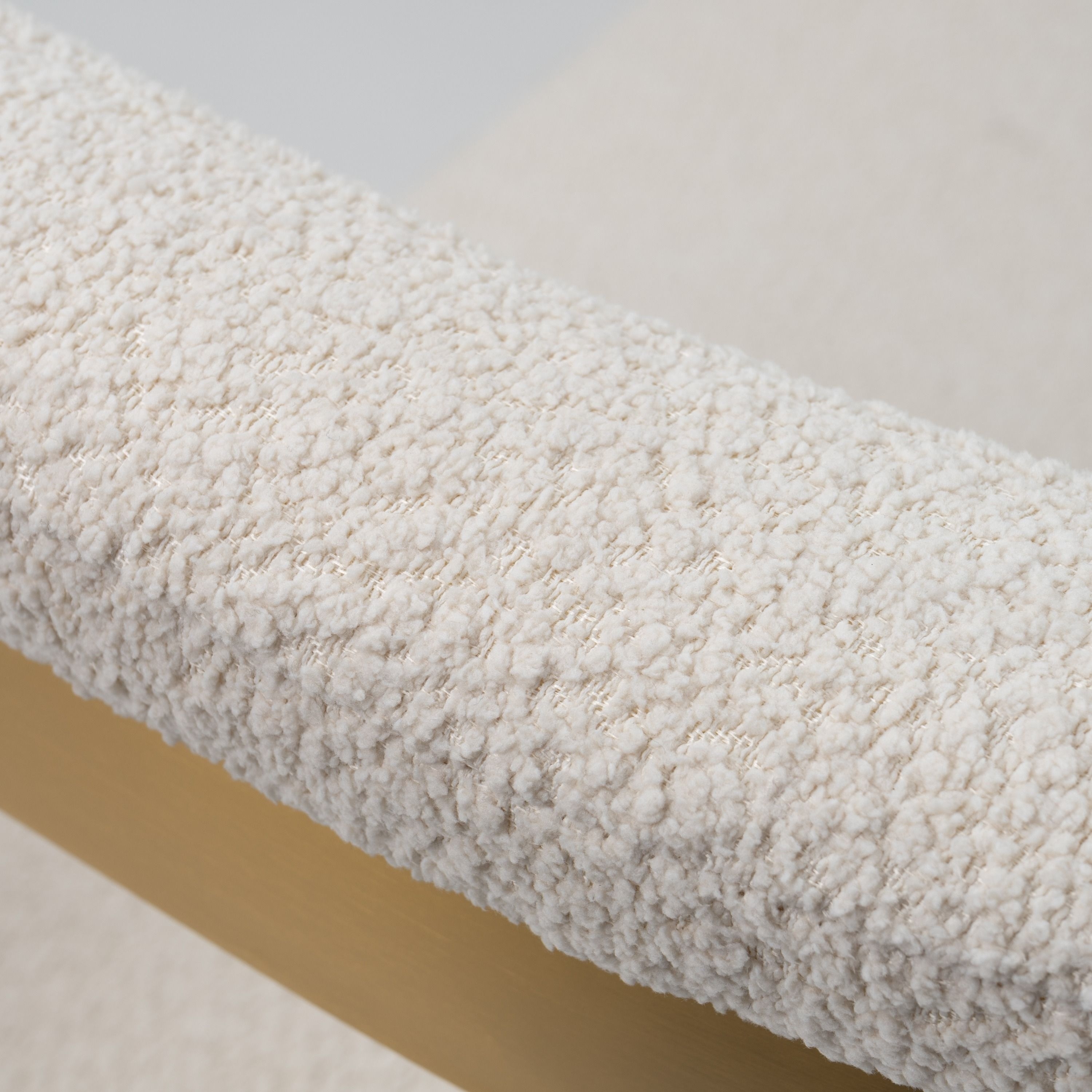 Modrest Pontiac Beige Sherpa & Gold Dining Chair