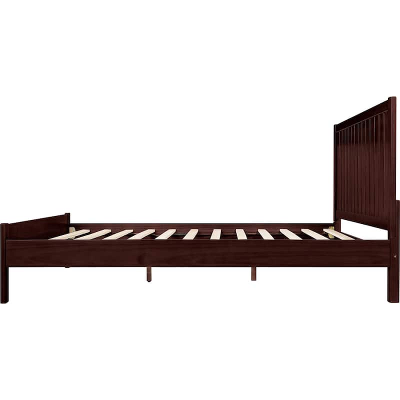 Graham Wooden Platform Bed with Slatted Headboard