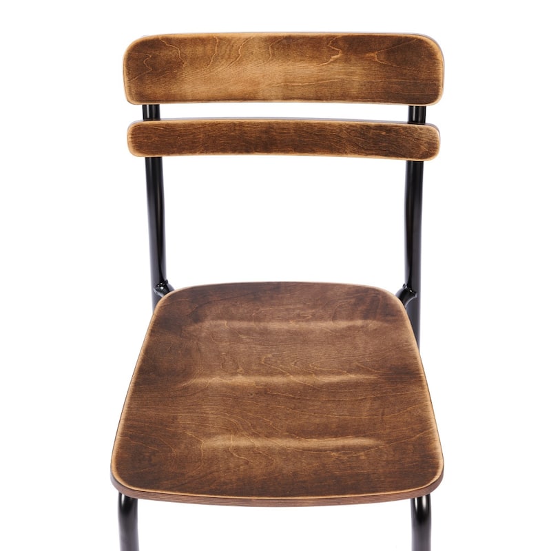 Commercial Solid Wood Dining Chair with Frame and Antique Finish - 18.75"W x 20.75"D x 31.5"H