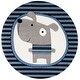 preview thumbnail 8 of 24, SAFAVIEH Carousel Kids Basimah Stripe Dog Rug 4' Round - Navy/Ivory