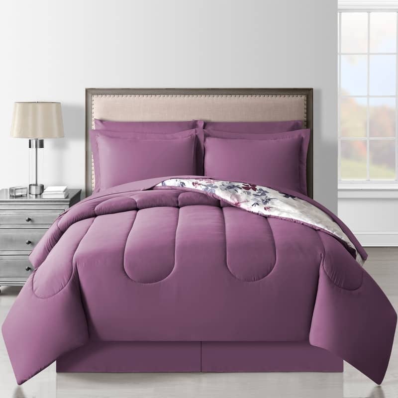 Lanwood Home Monica Reversible 8-Piece Bed-In-A-Bag Comforter Set