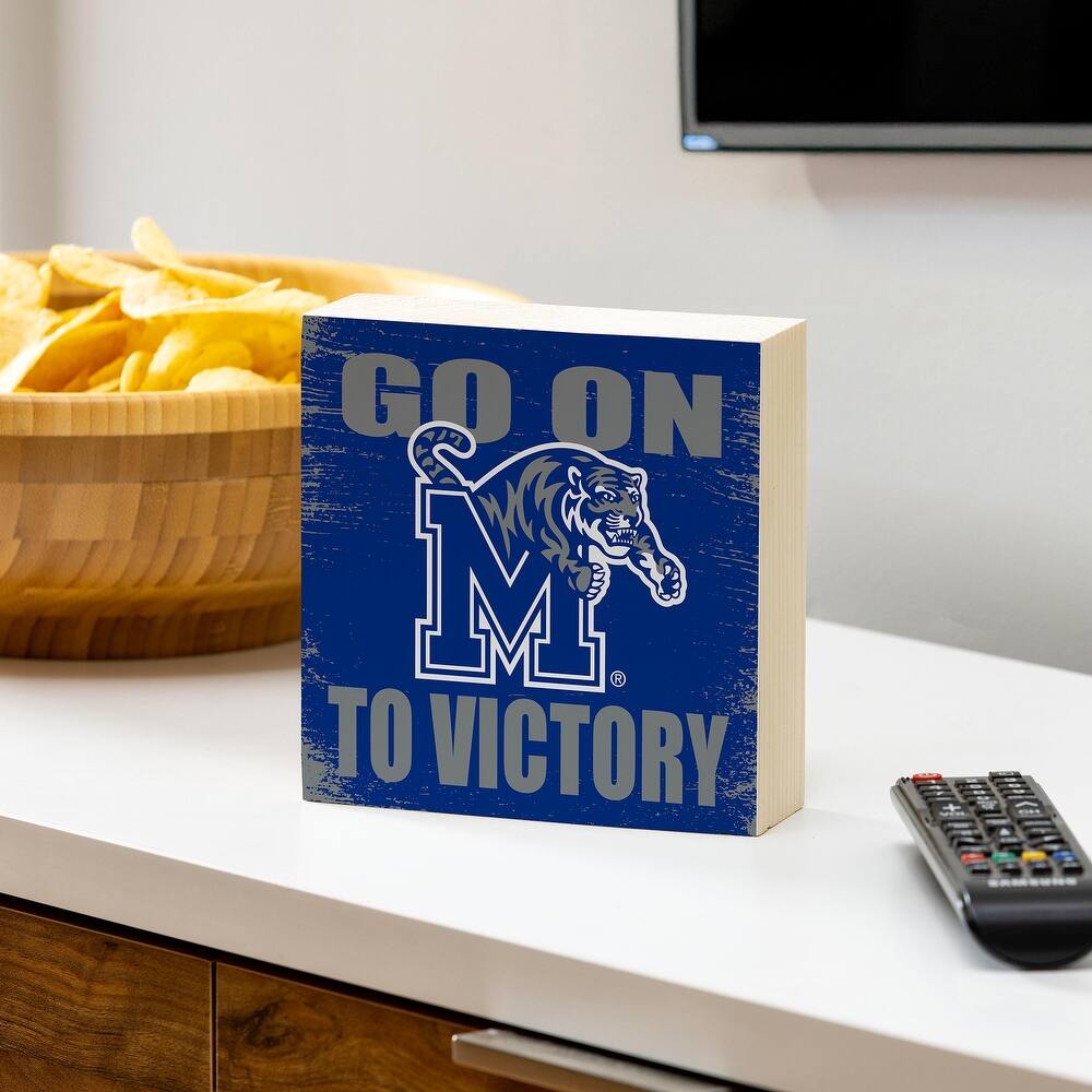 University of Memphis Wooden Tabletop Mantel Shelf Sign