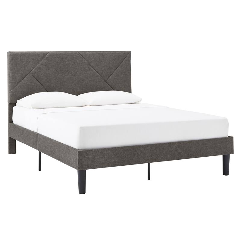 Allenspark Upholstered Platform Bed with Geometric Headboard by iNSPIRE Q Classic - Queen