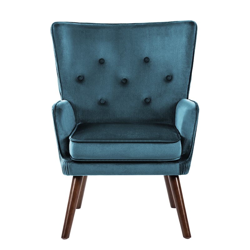 Velvet Upholstered Accent Chair Armchair for Living Room