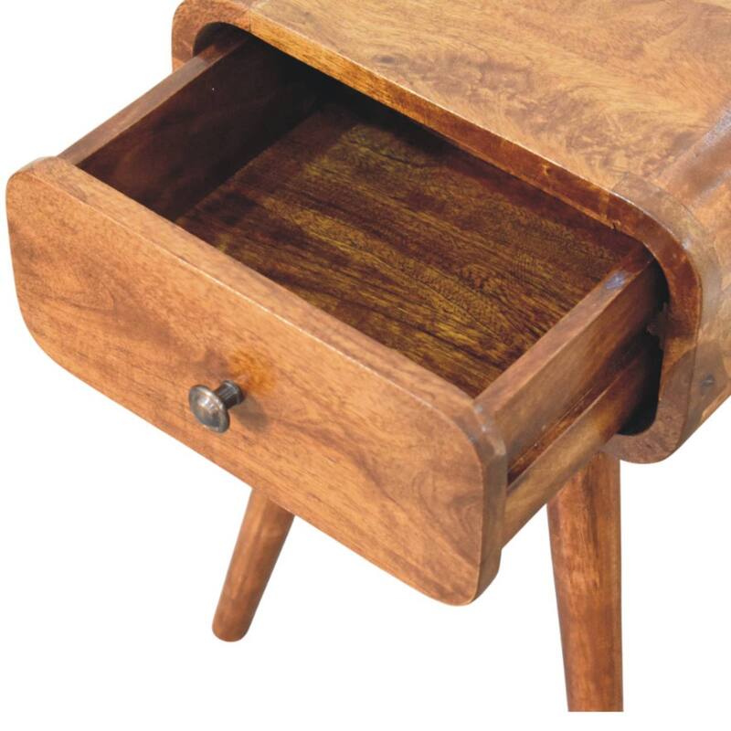 HomeRoots 19" Chestnut Solid Wood Square One Drawer Nightstand