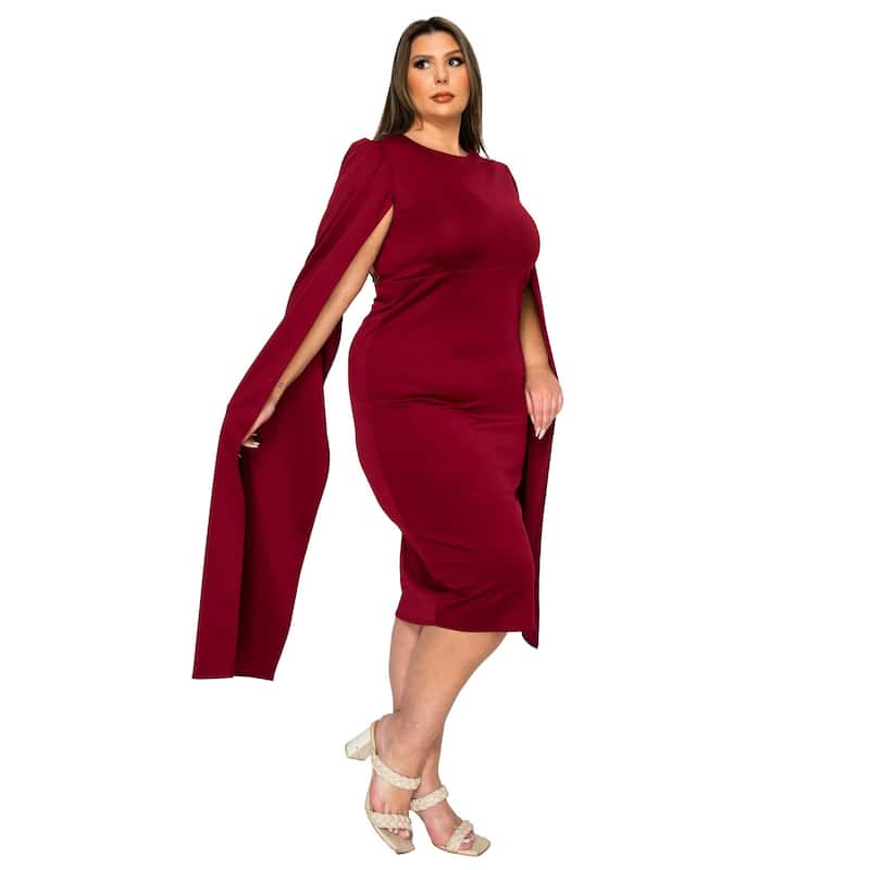 L I V D Women's Plus Size Naomi Cape Dress