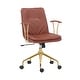 preview thumbnail 10 of 21, Porthos Home Tilly Office Chair, PU Leather, Gold Chrome Roller Base Brown